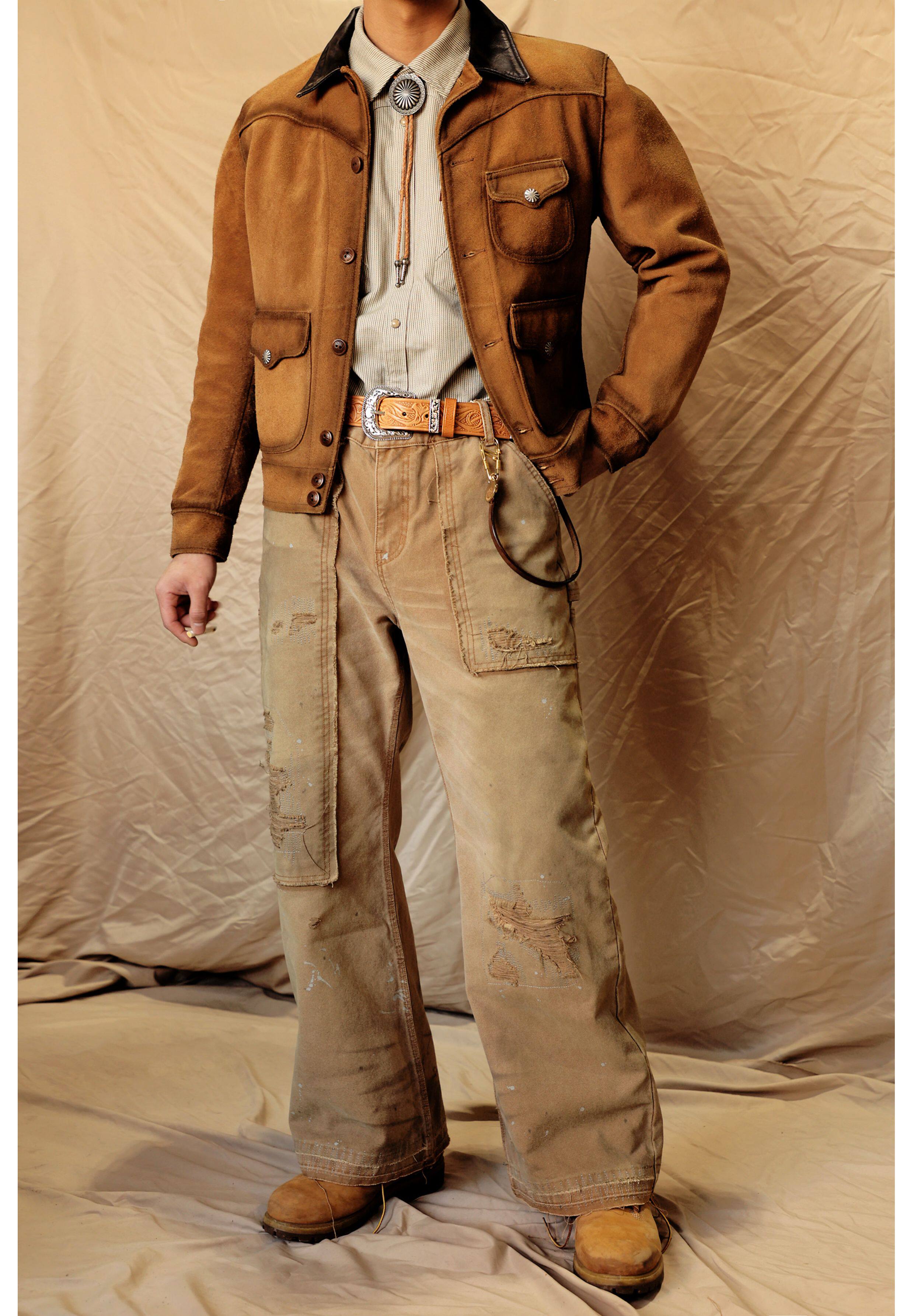 Hand-carved leather belt