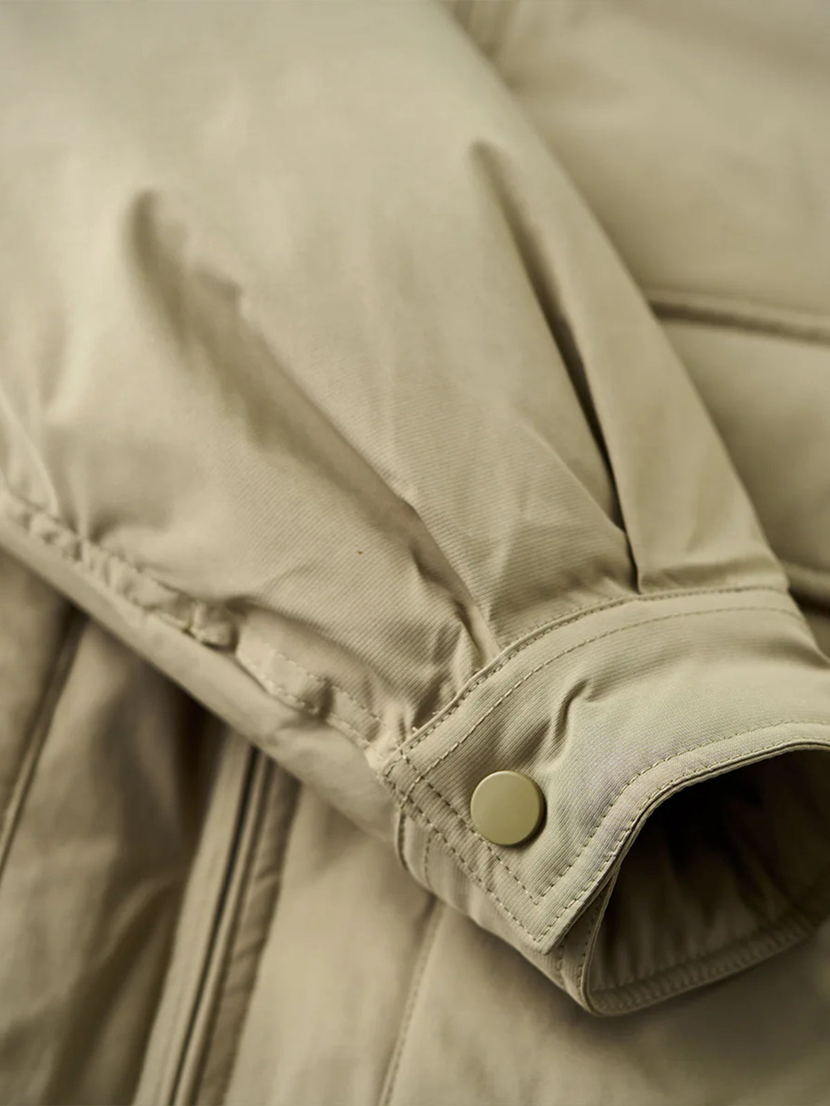 Corduroy-Collar Down Jacket with Cigarette Pockets