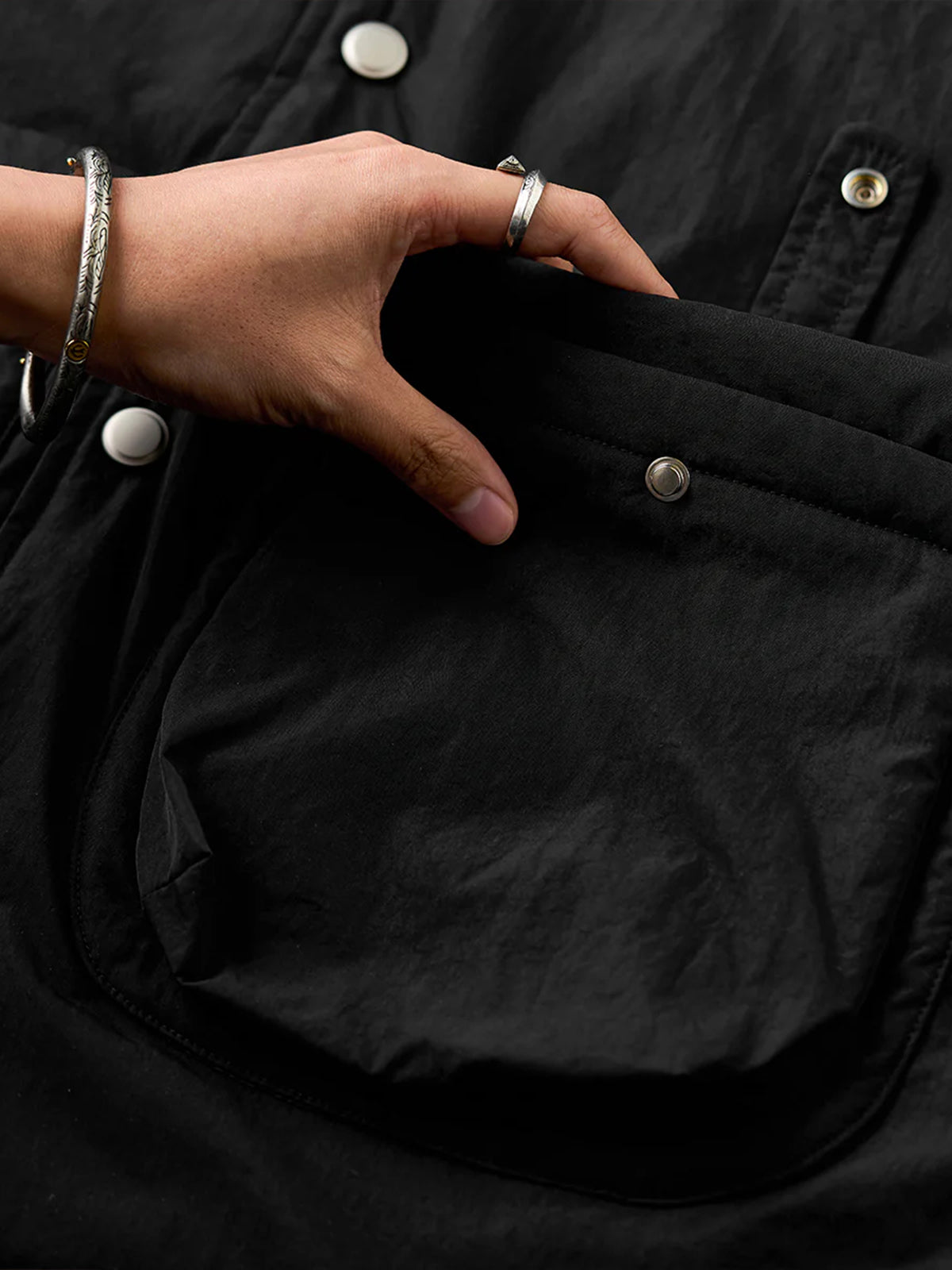 Quilted Lined Hunting Jacket with Leather-Style Collar