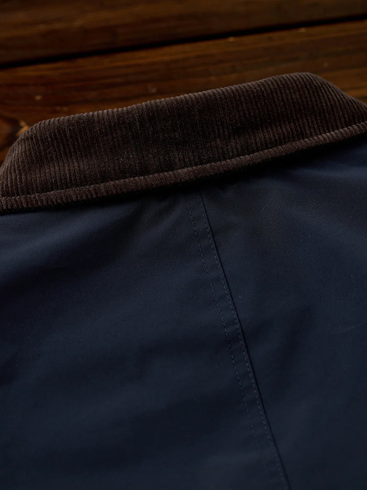 Hunting Jacket with Corduroy Collar and Hook Buttons