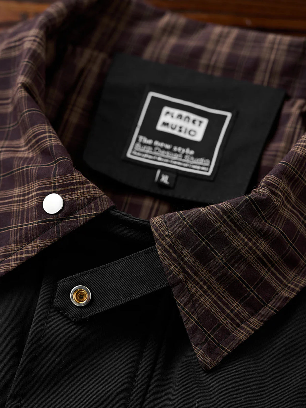 Harrington Jacket with Quilted Lining and Checkered Collar & Cuffs