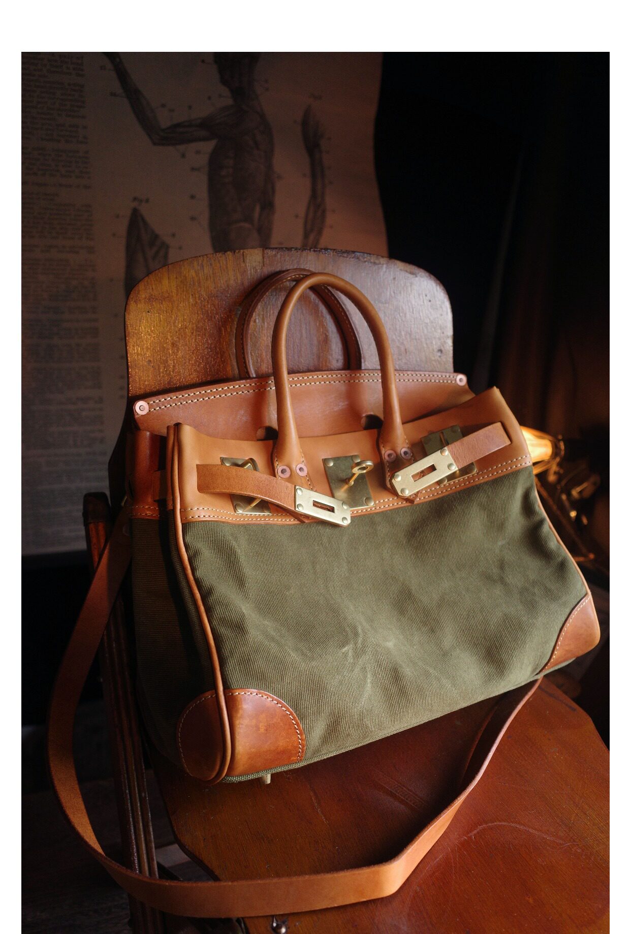Canvas Kelly bag