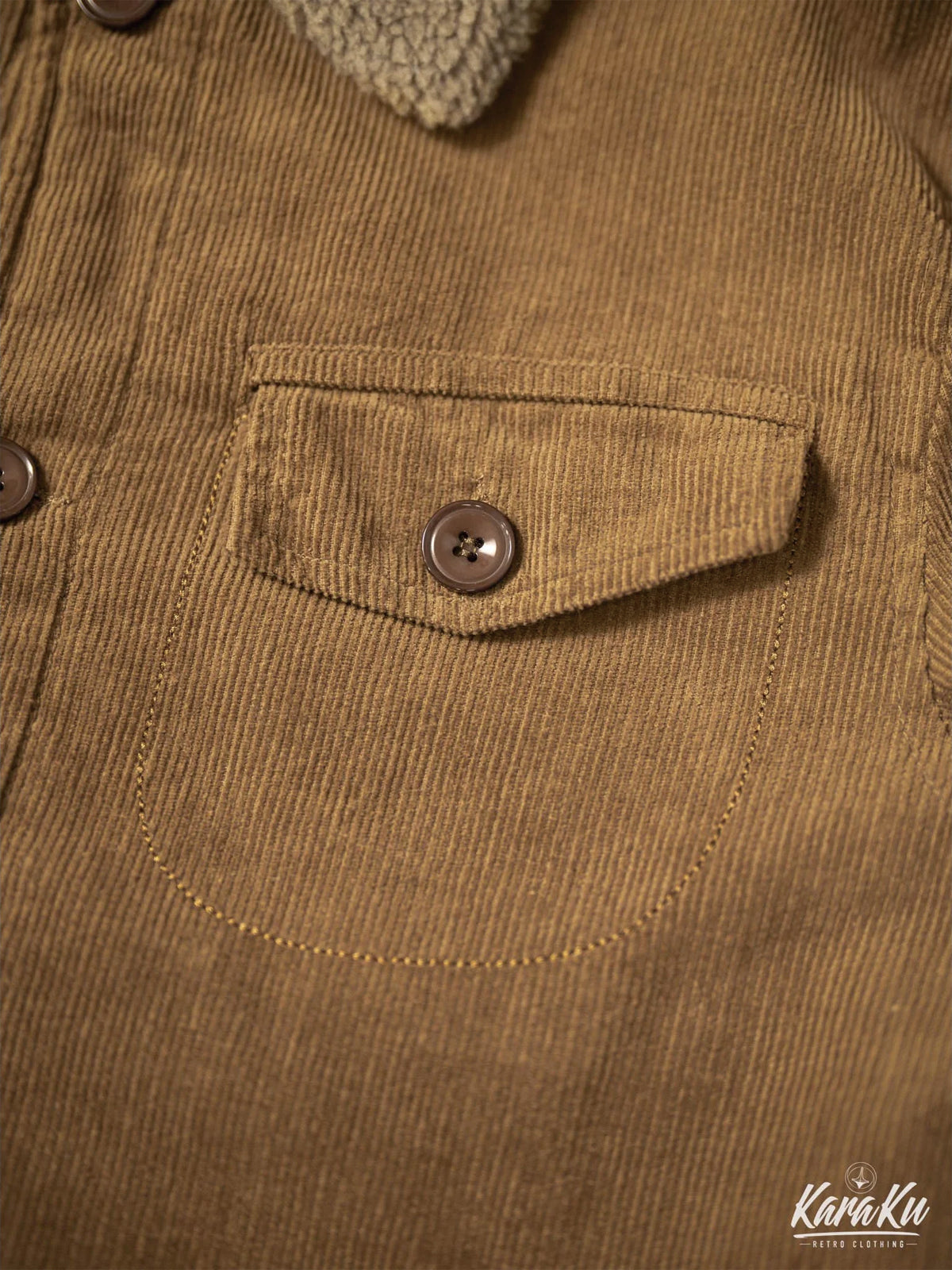 Military-Inspired Fur-Lined & Corduroy Flight Jacket