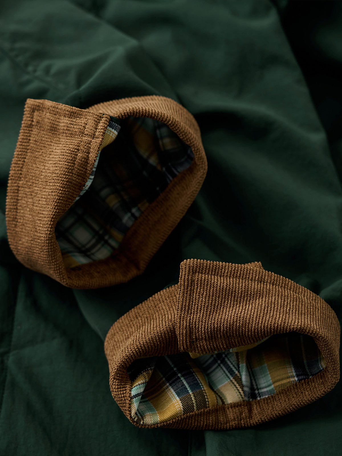 Corduroy-Lined Collar and Cuffs Water-Repellent Hunting Jacket