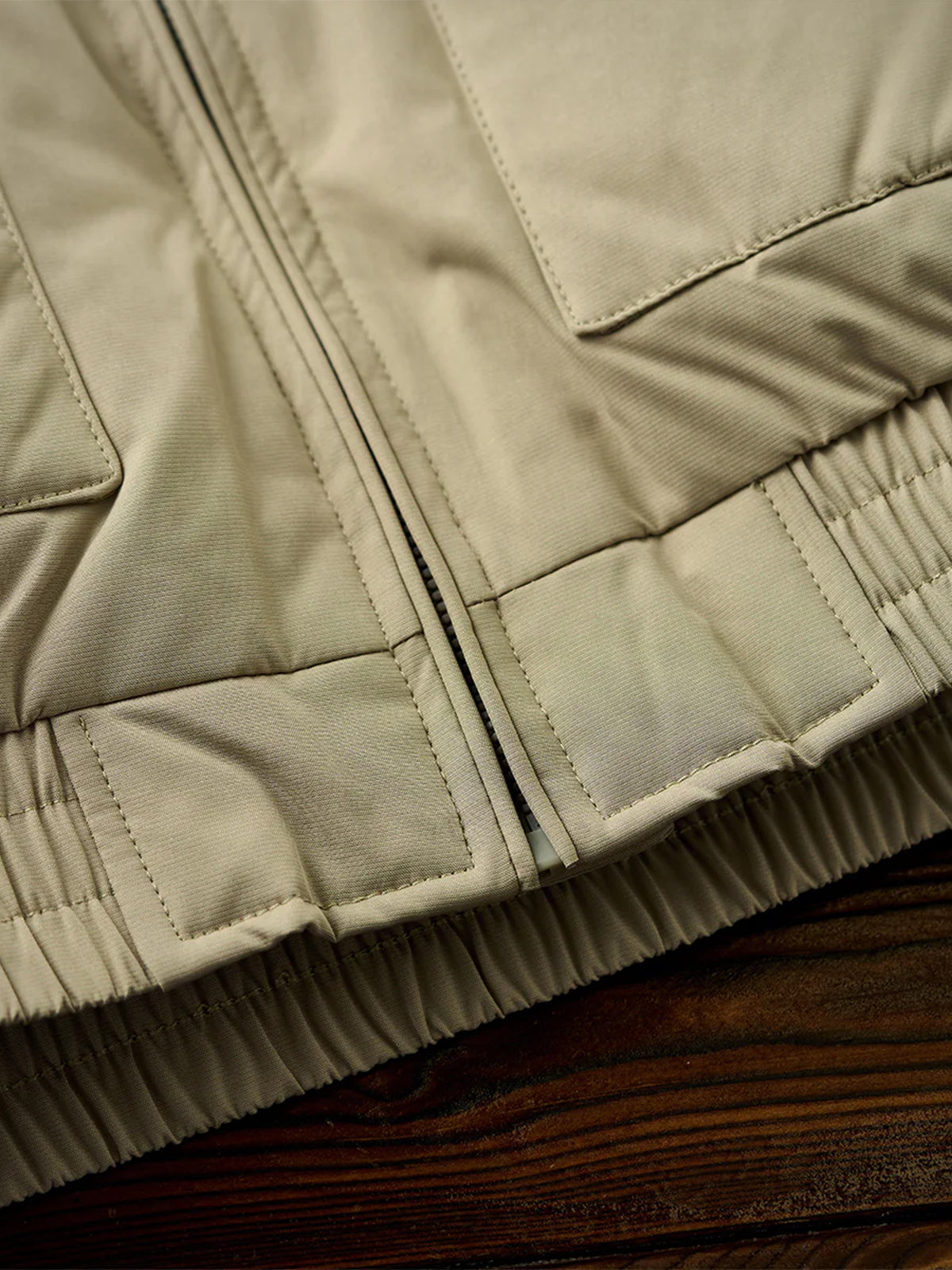 Corduroy-Collar Down Jacket with Cigarette Pockets