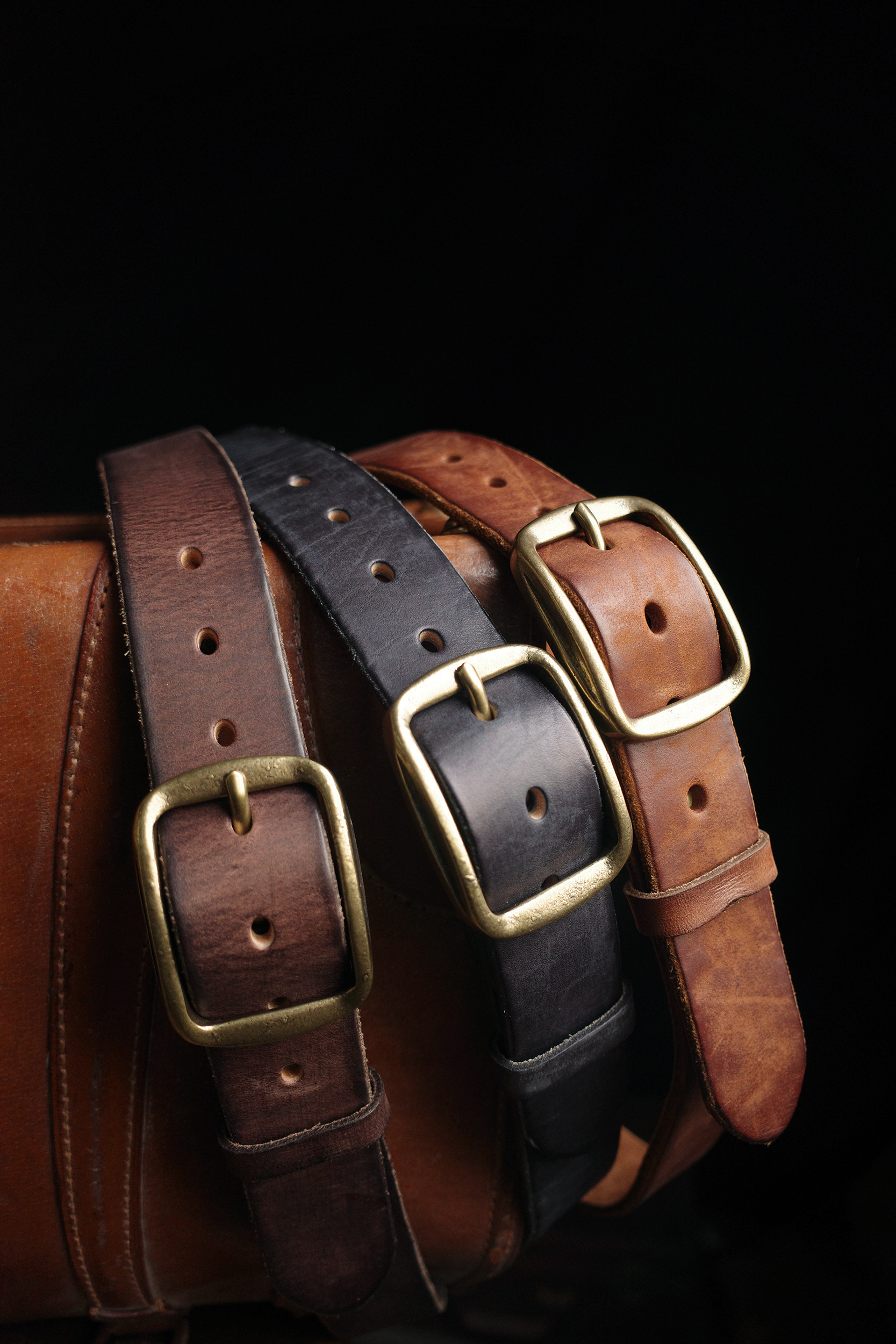 Handmade brass genuine leather belt