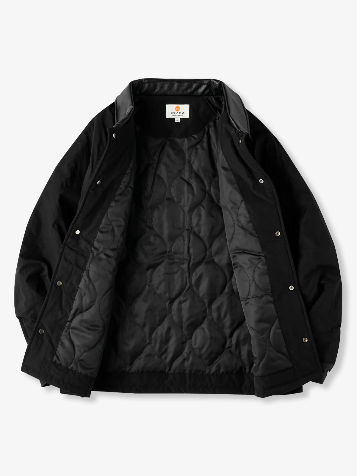 Quilted Lined Hunting Jacket with Leather-Style Collar