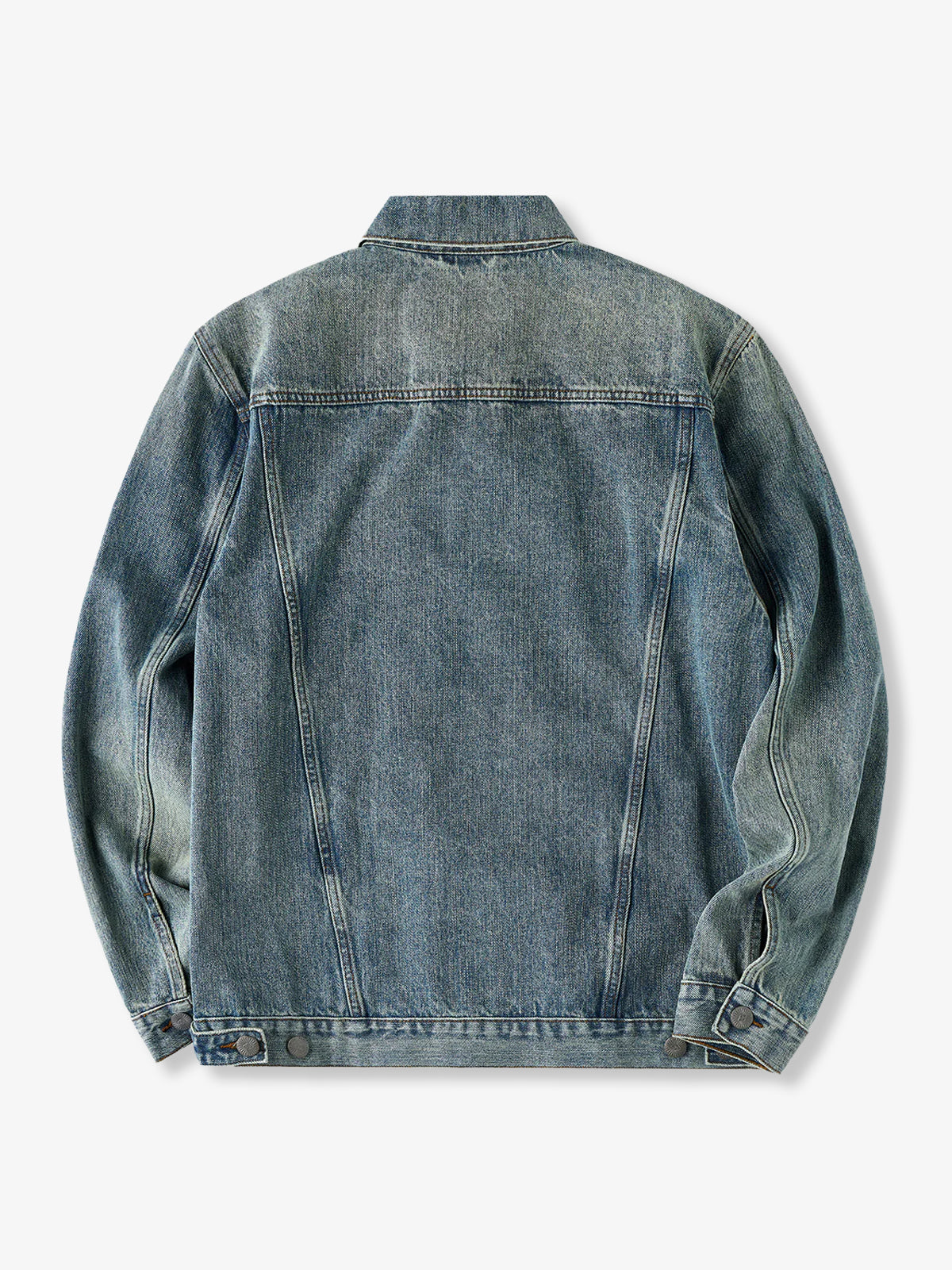 W Mini Embroidery Stone-Washed Denim Work Jacket