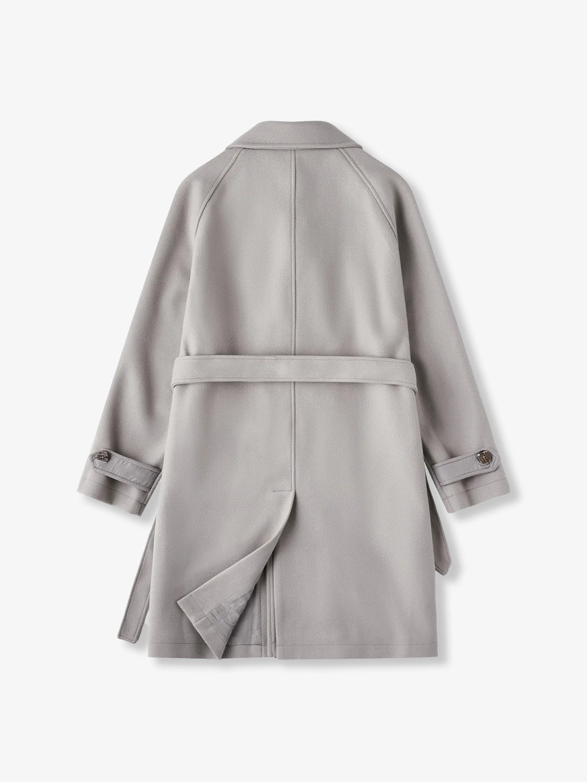 Business & Casual Balmacaan Coat with Belt and Chin Strap