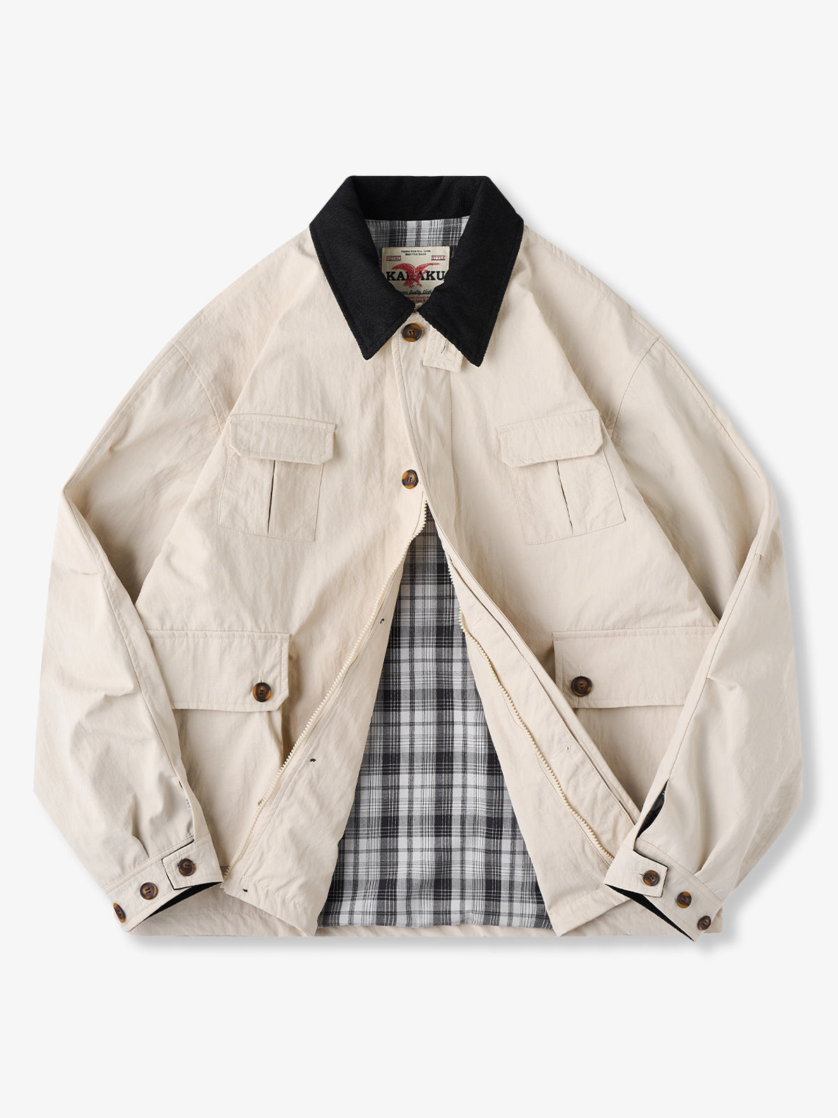 Corduroy-Lined Collar and Cuffs Water-Repellent Hunting Jacket