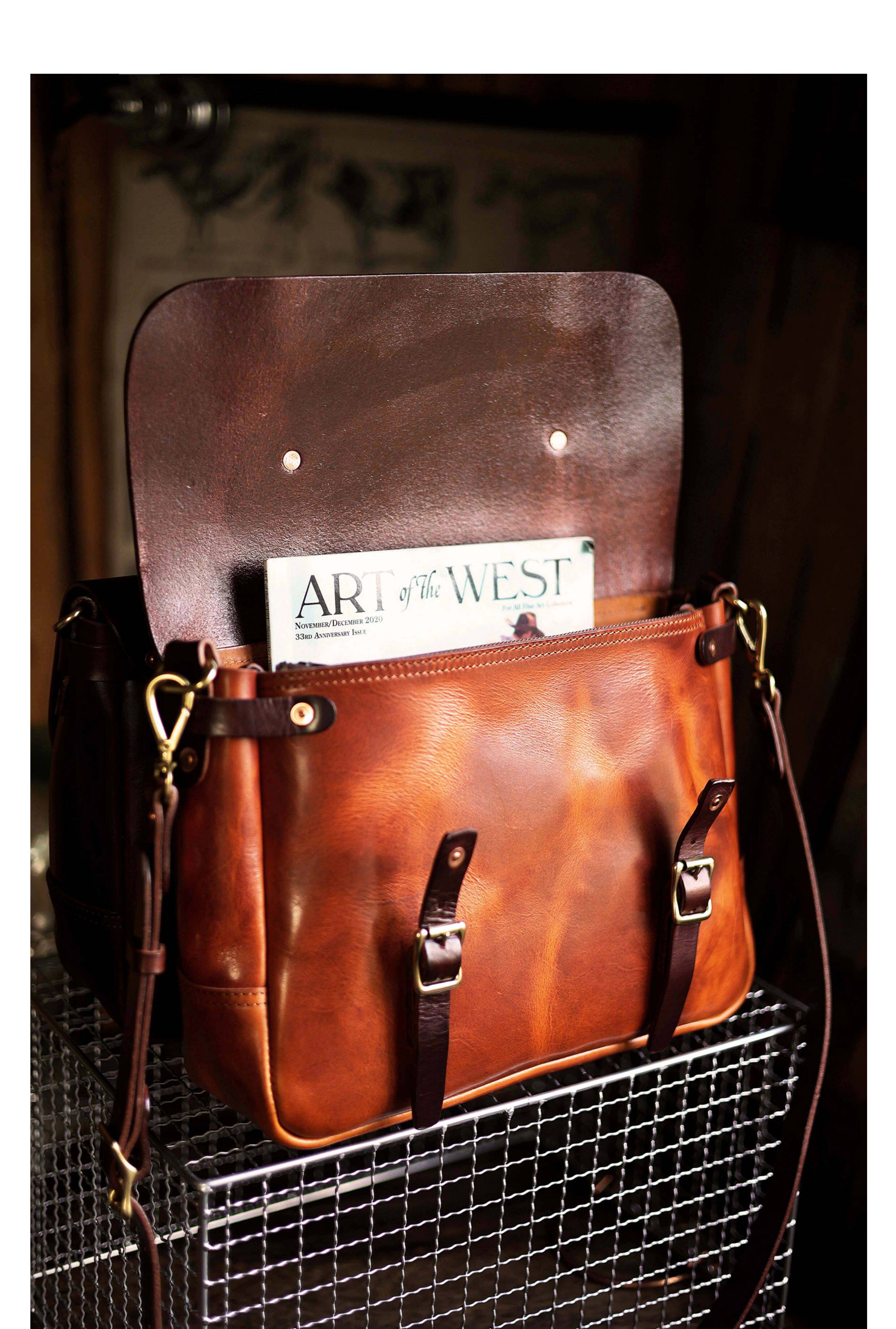 Leather messenger bag