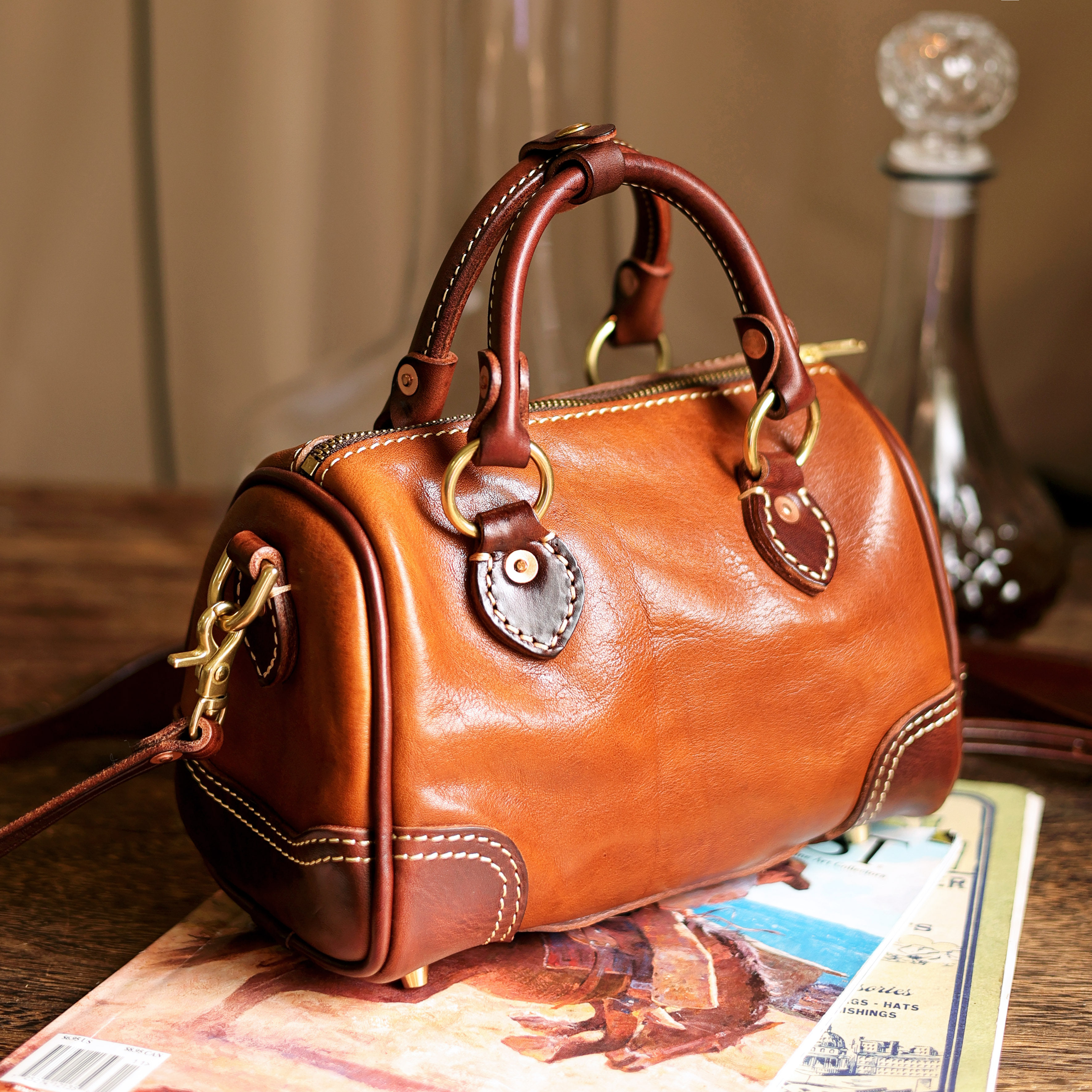 Handmade Single-shoulder Boston Bag