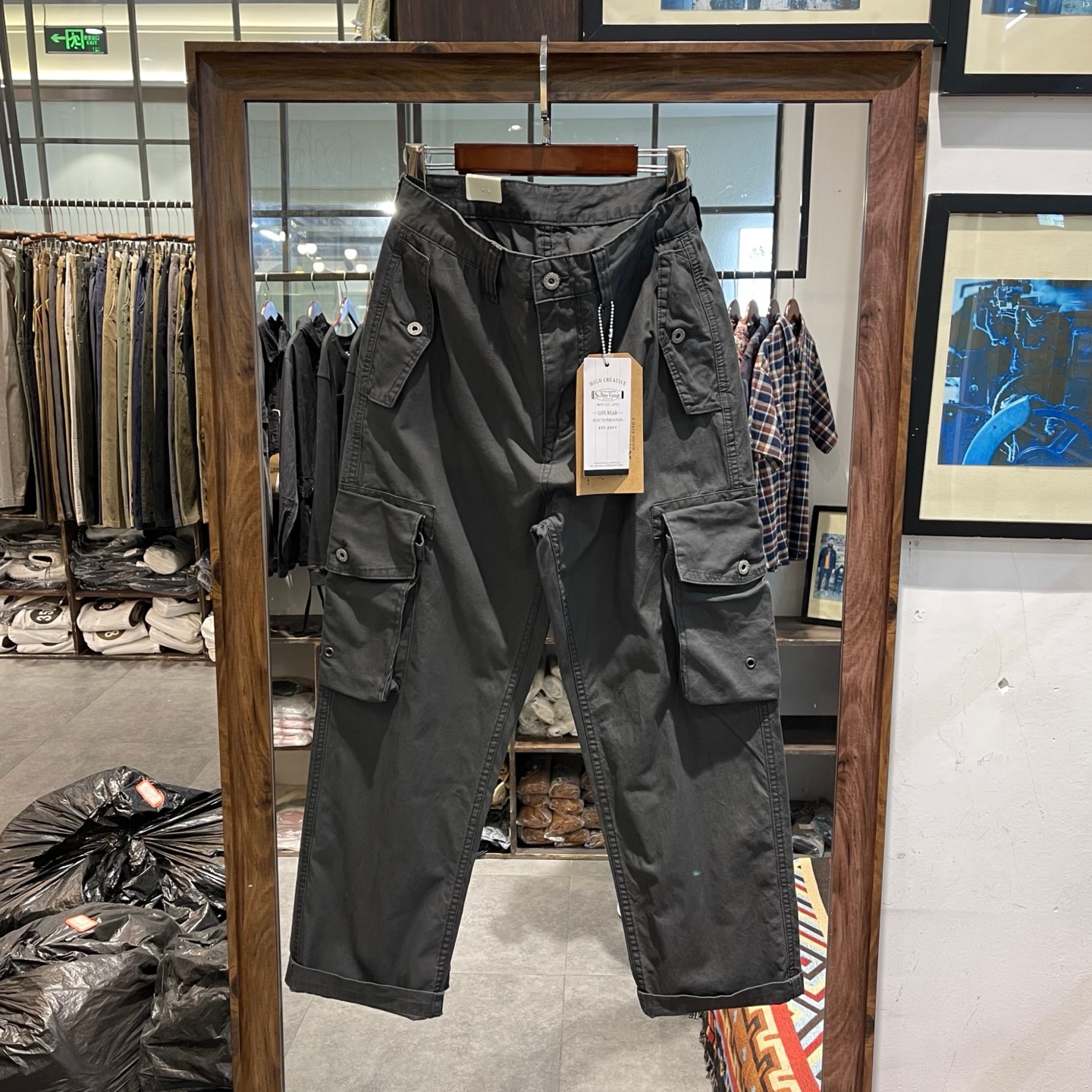 M65 Cargo Pants for Men 100% Cotton Multi-Pocket Long Pants Army Green Casual Pants