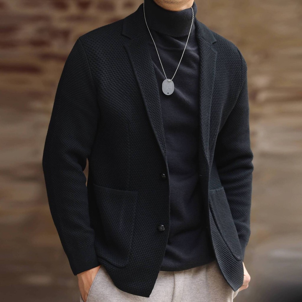 Texture Knitted Suit