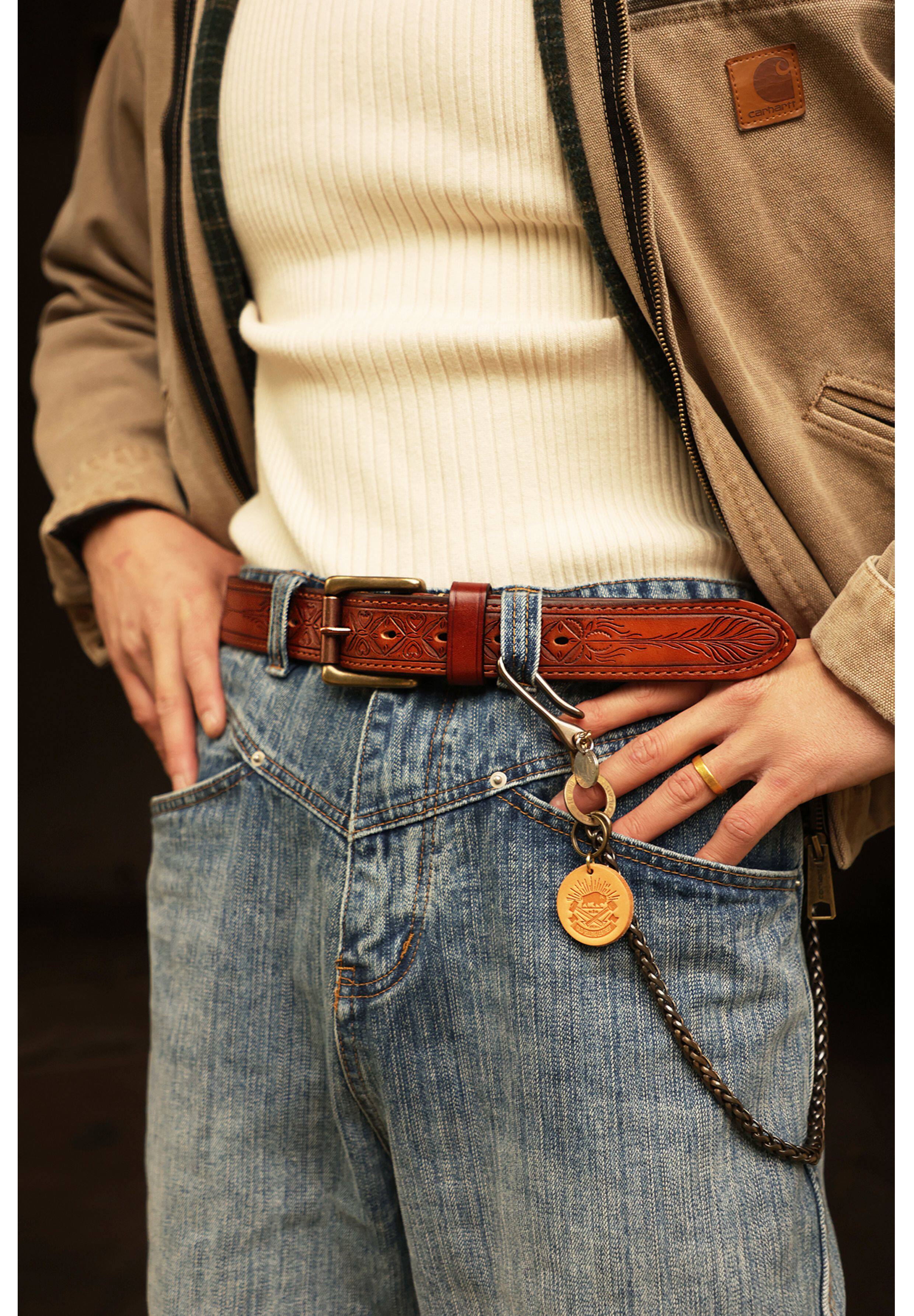 Tuscany hand-carved belt