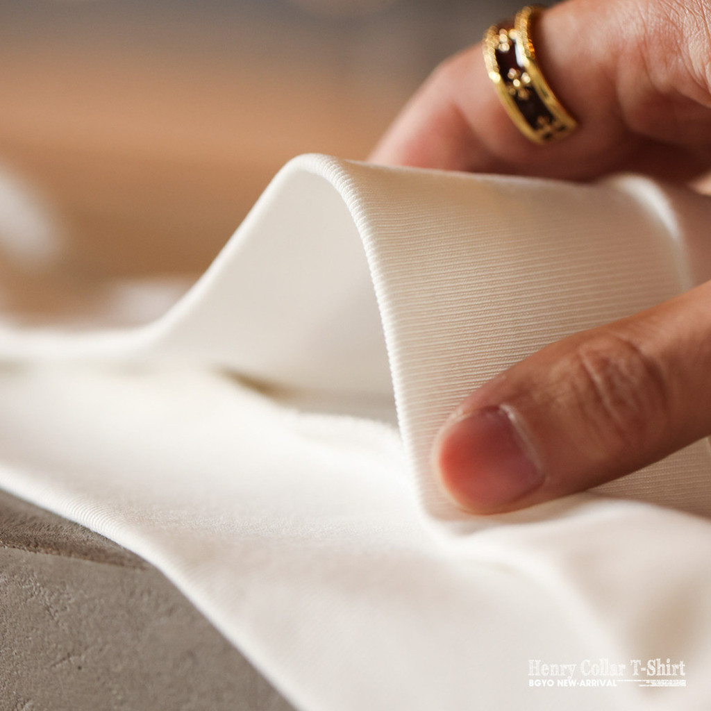 250g Casual Henry Collar T-Shirt
