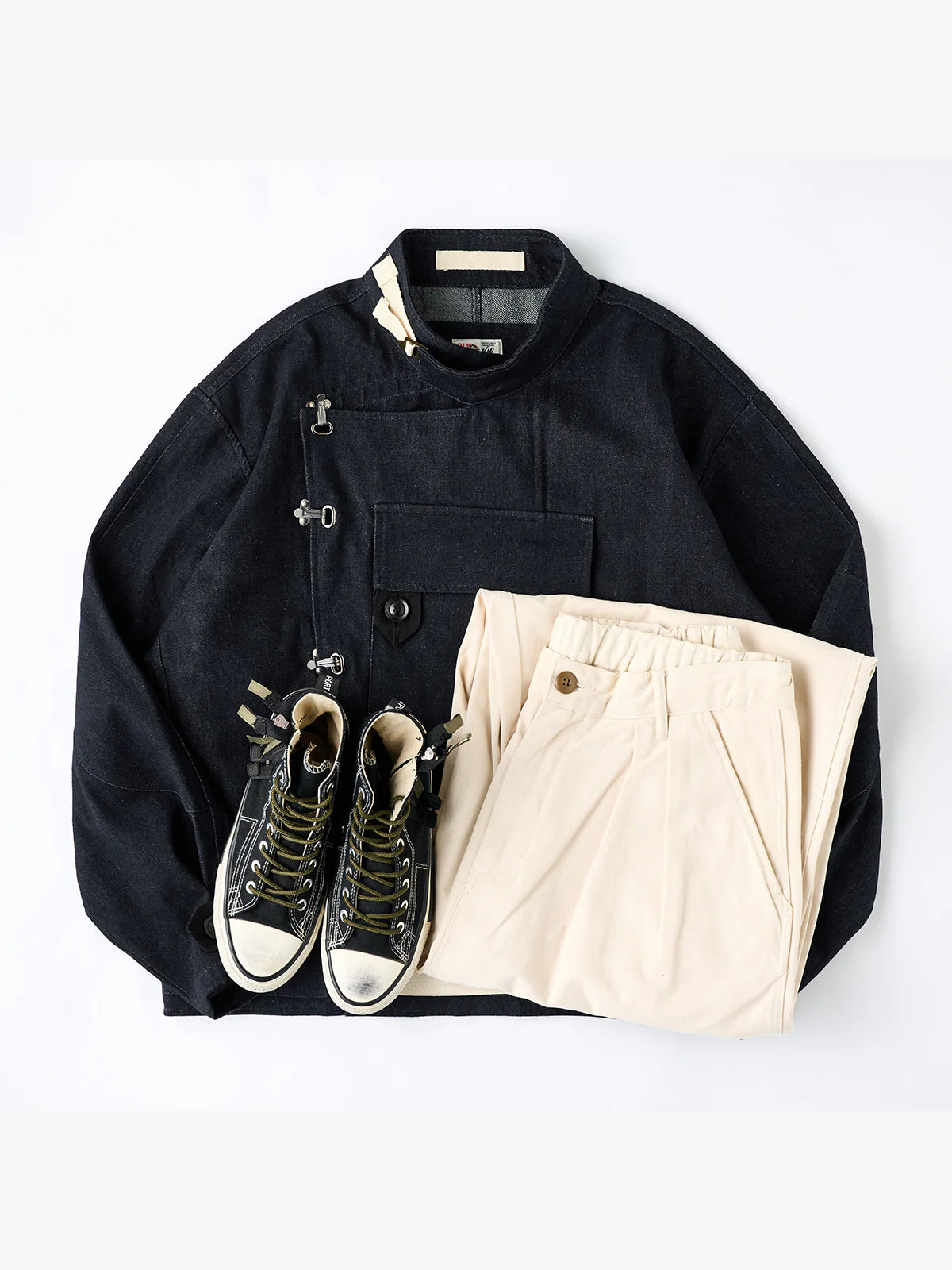 13oz Denim Retro Swedish Soldier Biker Jacket