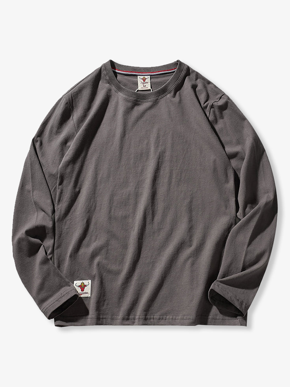 7 Solid Colors- Washed Brushed Cotton Long Sleeve Tee