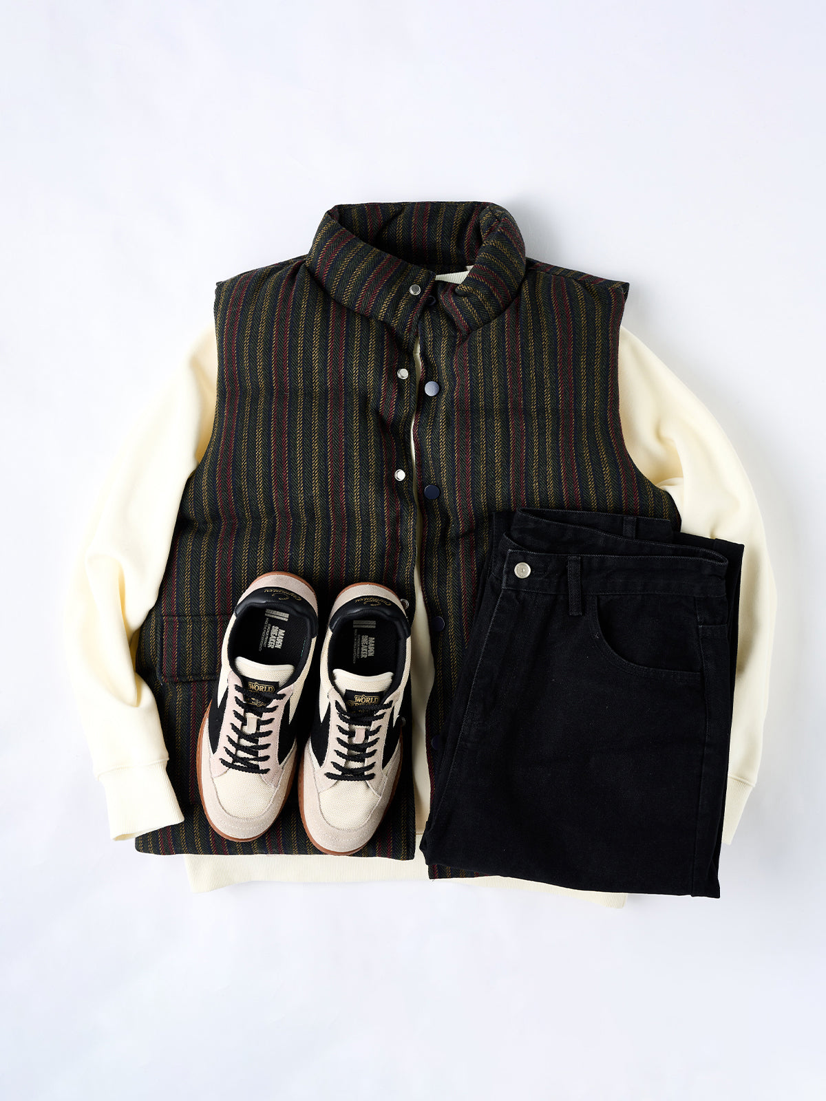 Retro-Style Brushed Stripe Jacquard Vest