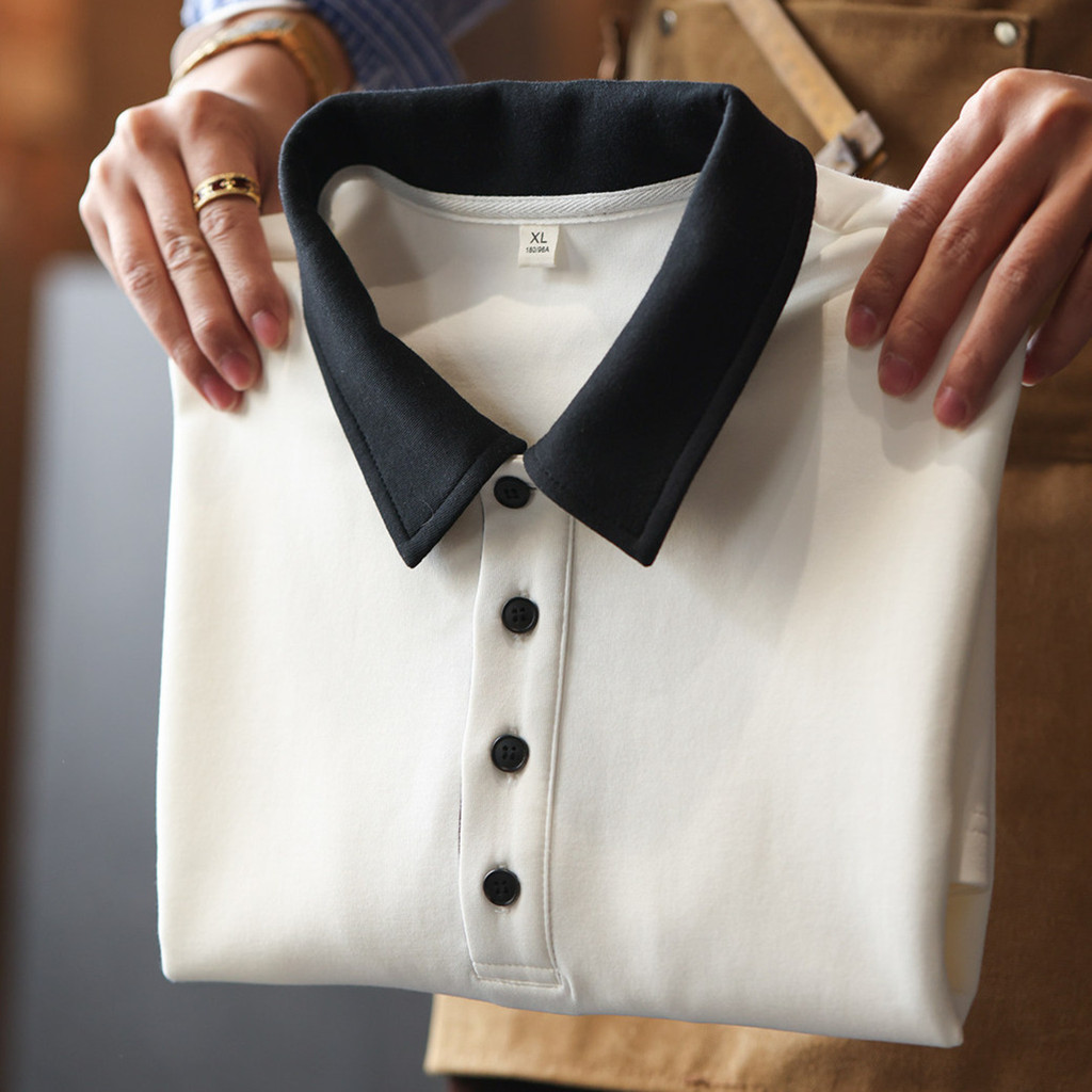 LVY Black White Splicing Basic POLO