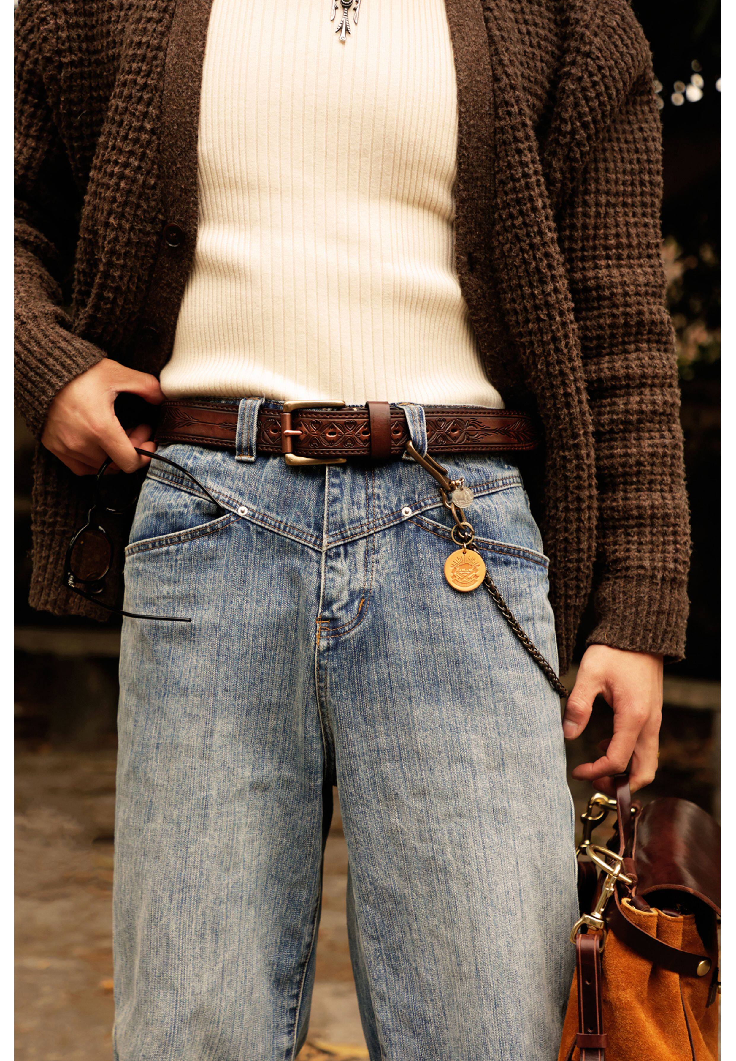 Tuscany hand-carved belt