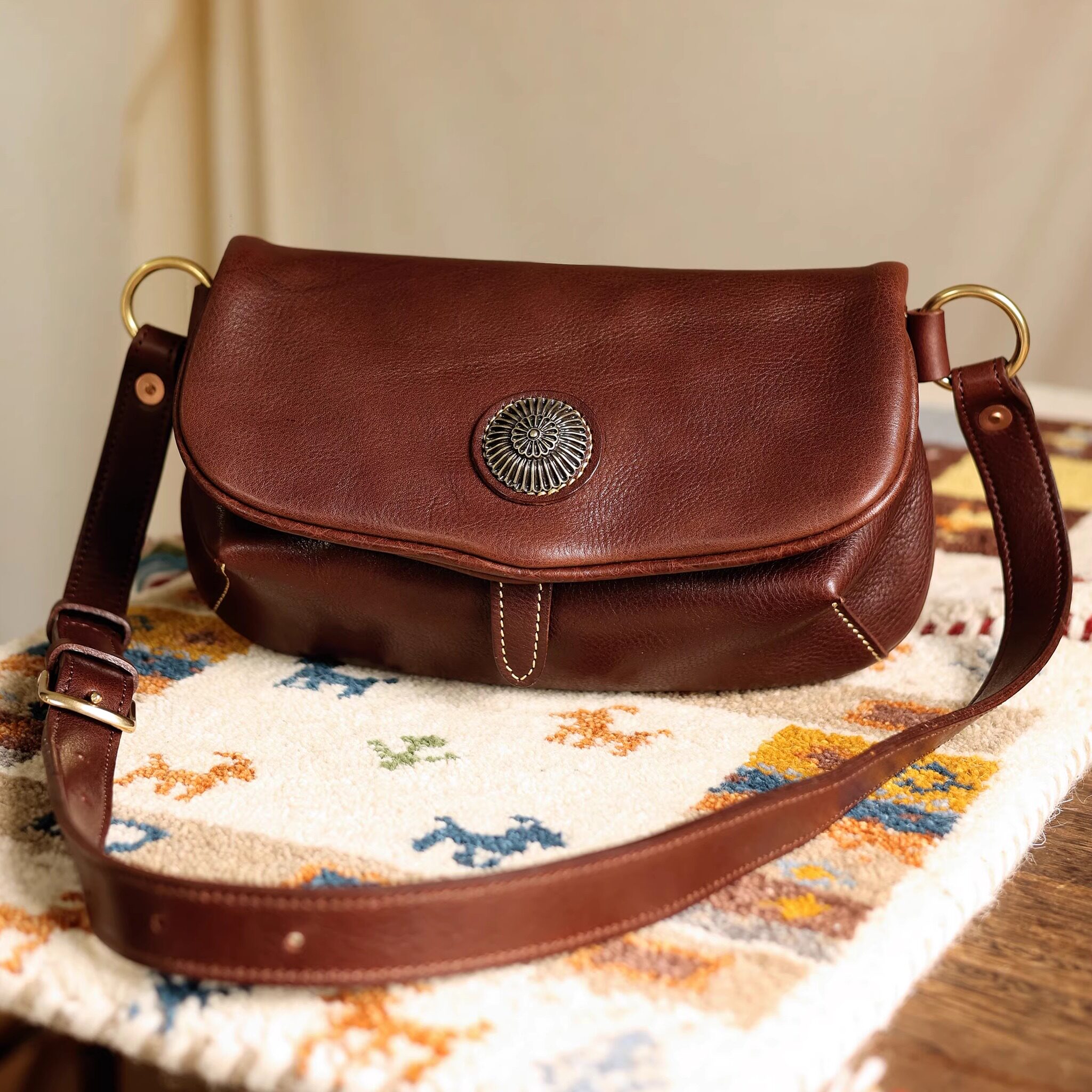 Leather chest bag