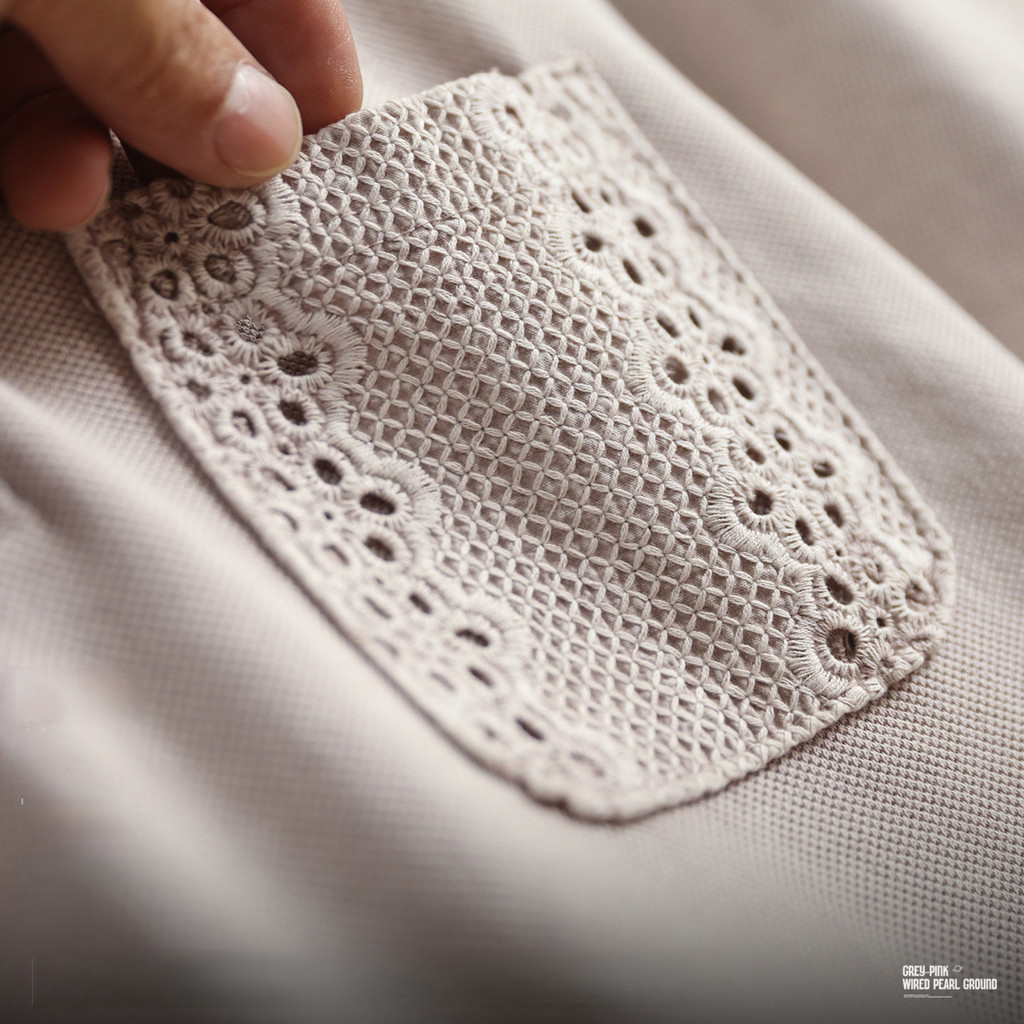 Beaded Floor Cotton Polo Shirt