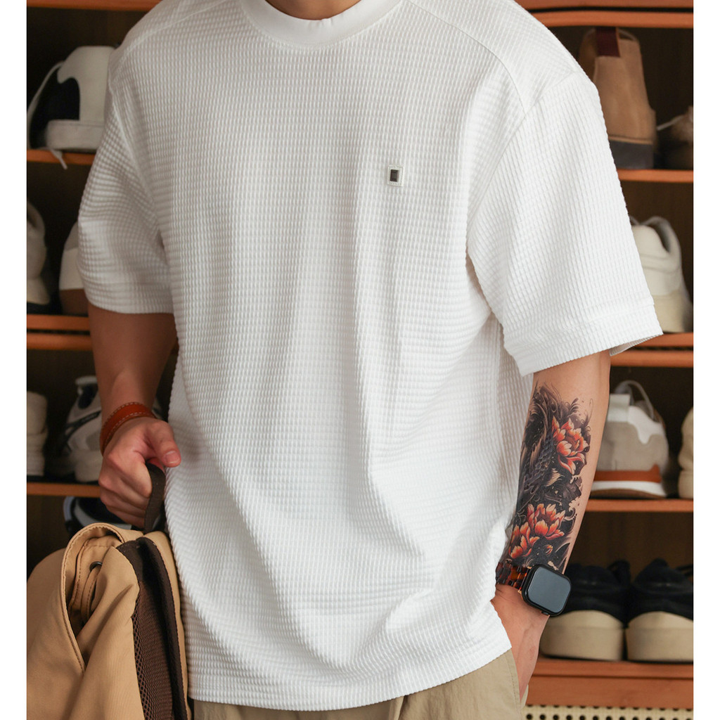 220g Waffle Textured Cool Breathable T-Shirt