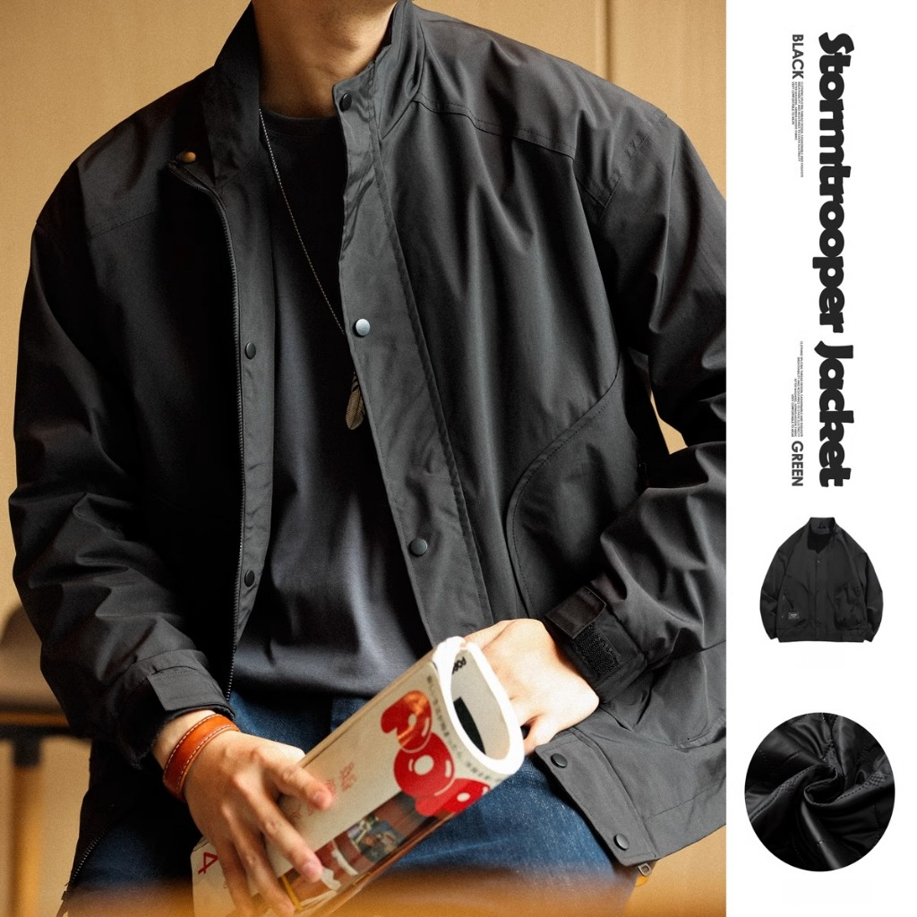 Functional Outdoor Windproof Stand-Up Collar Overalls Jacket Men Loose Casual Sports Jacket Jacket