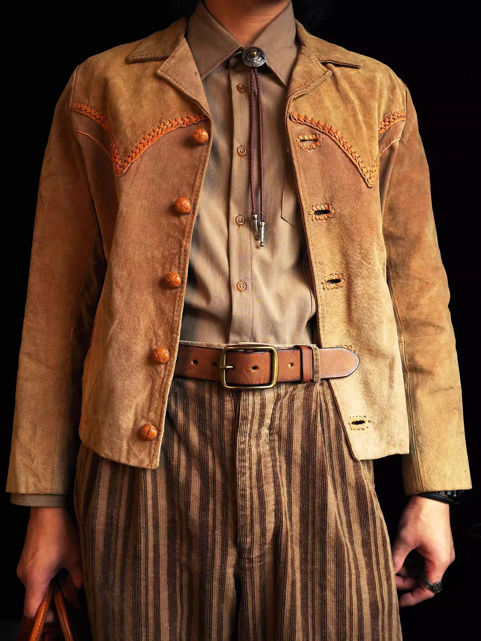 Handmade brass genuine leather belt