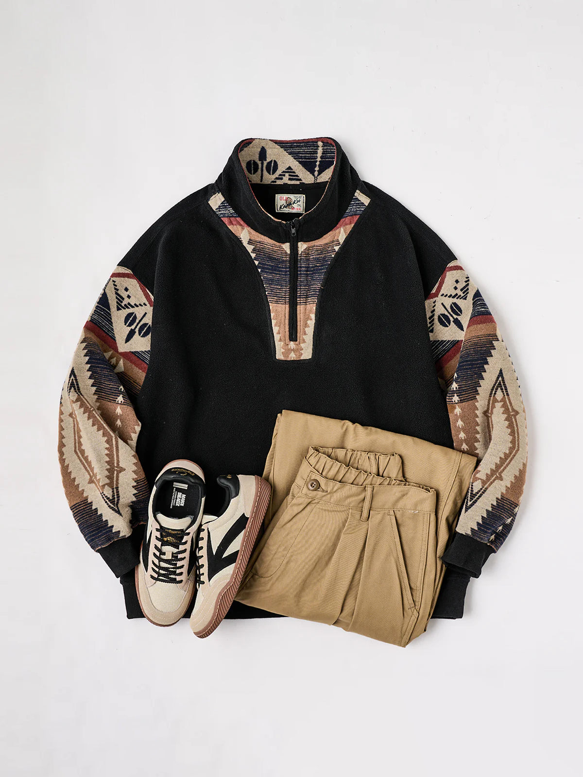 Navajo Half-Zip Polar Fleece Pullover Sweatshirt