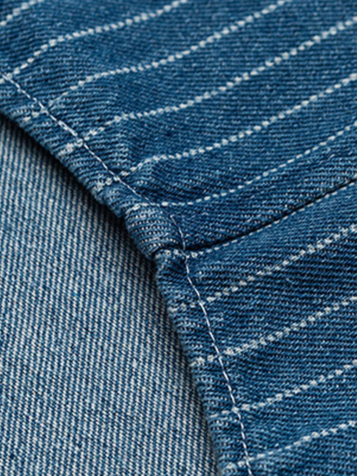 WABASH Irregular Pocket Striped Denim Shirt