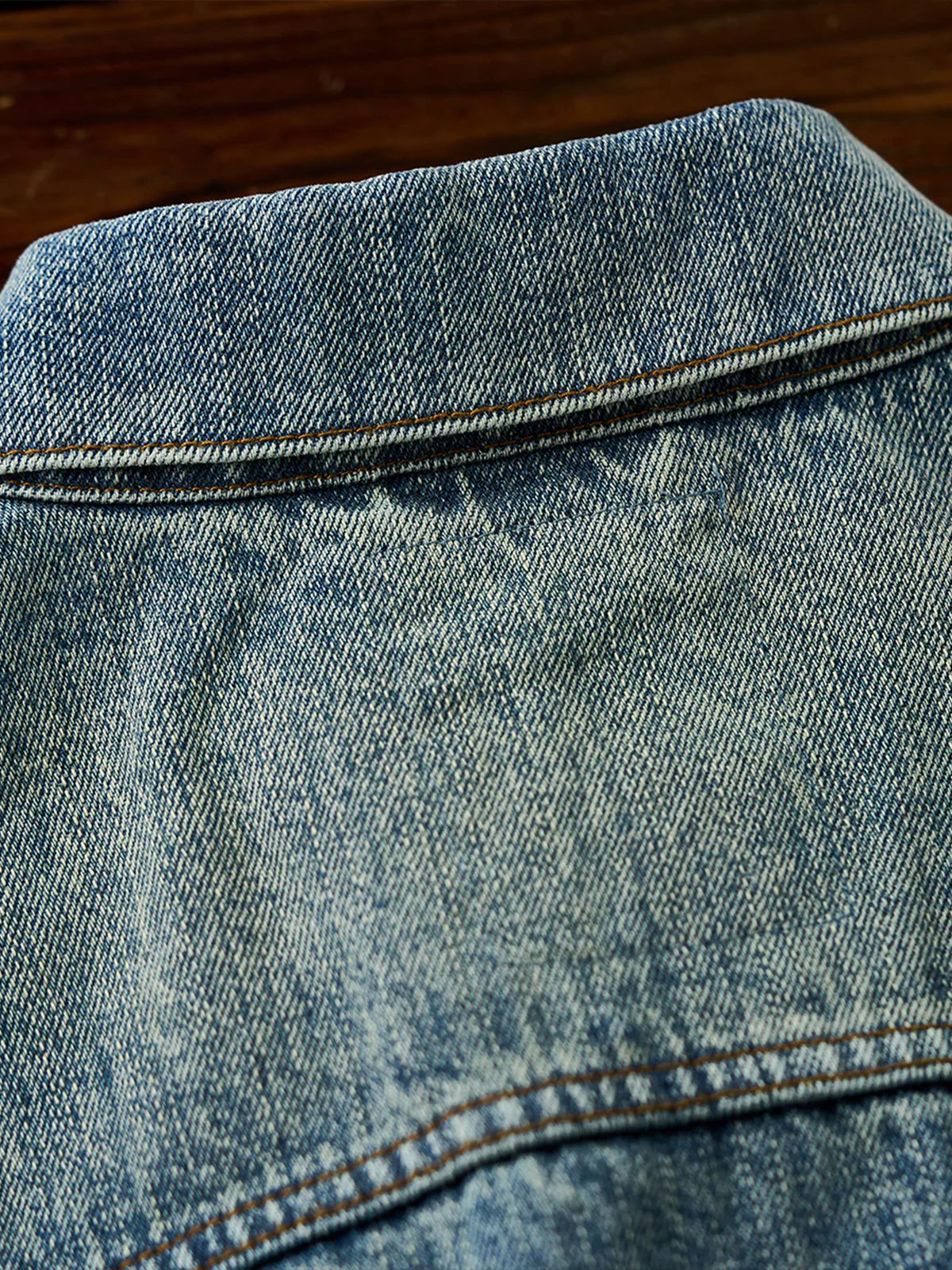 W Mini Embroidery Stone-Washed Denim Work Jacket