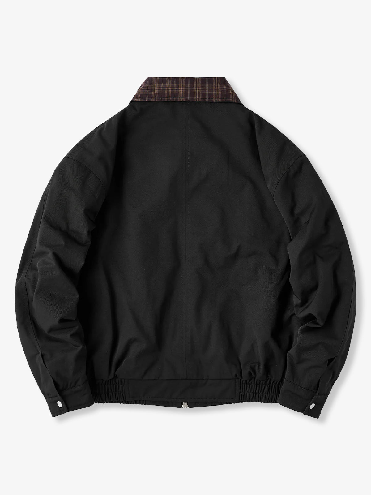 Harrington Jacket with Quilted Lining and Checkered Collar & Cuffs