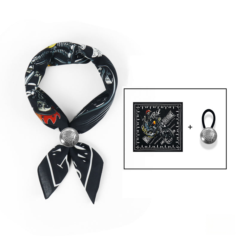 Bike bandanas with leather clips