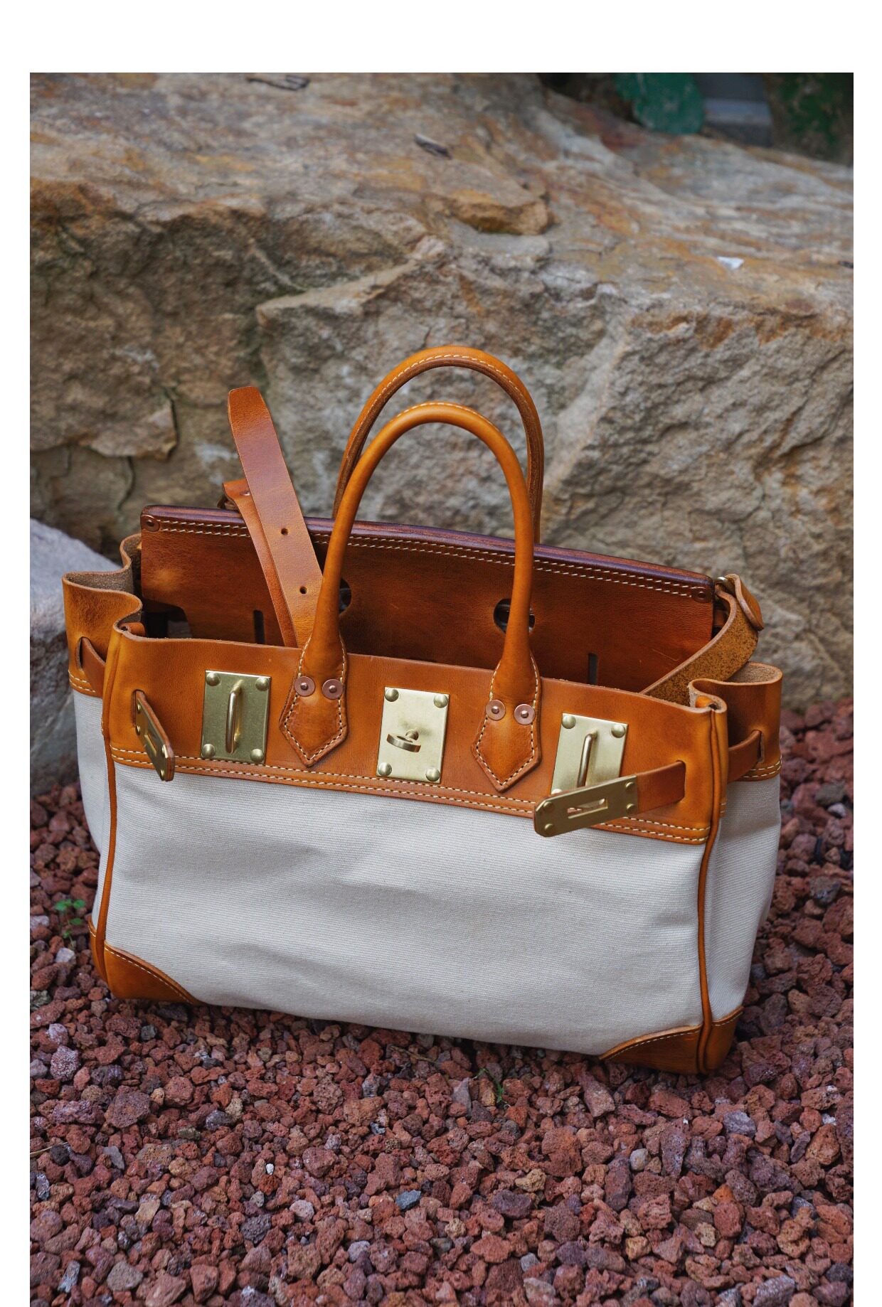Canvas Kelly bag