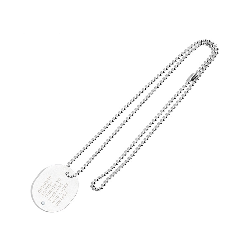American Retro Letter Military  Pendant Necklace Hip Hop Dog Tag Disco Cool American Soldier Pendant