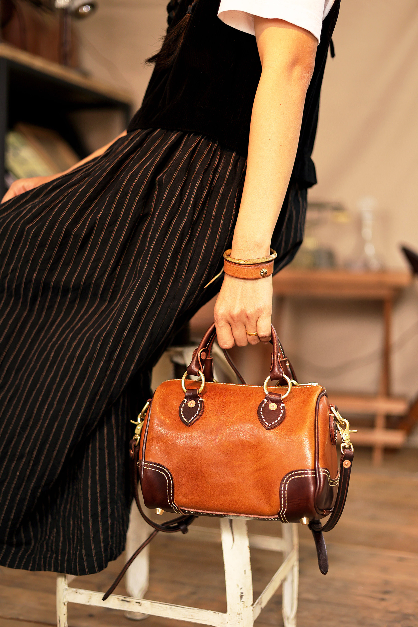 Handmade Single-shoulder Boston Bag