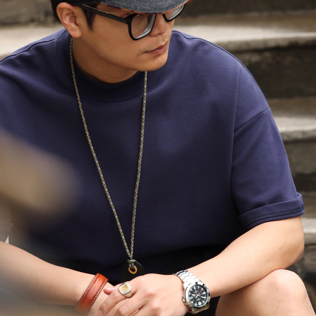 300g Encore Red Short-Sleeved T-Shirt Men Loose Heavy Gray Small Neckline Summer