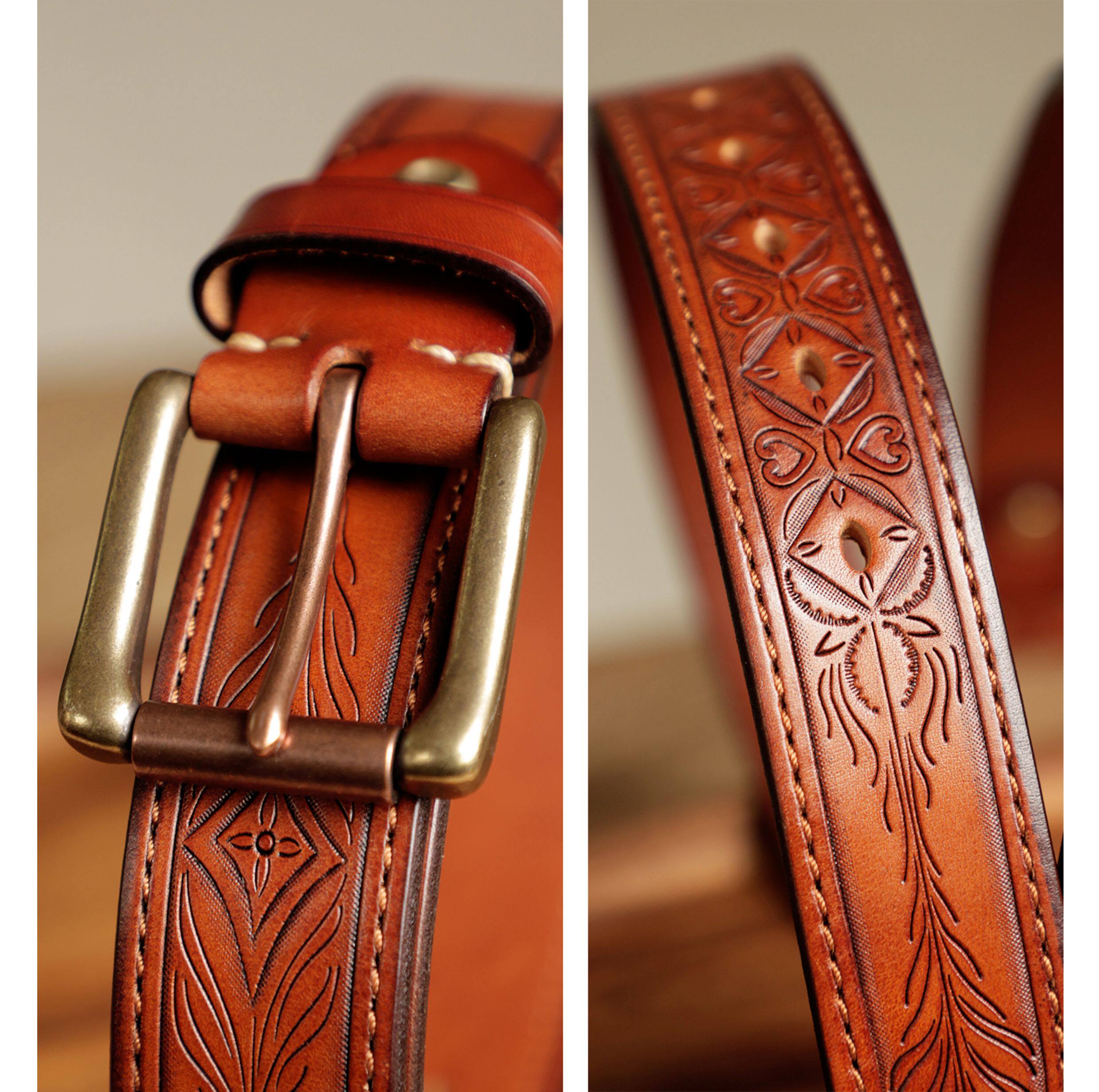 Tuscany hand-carved belt