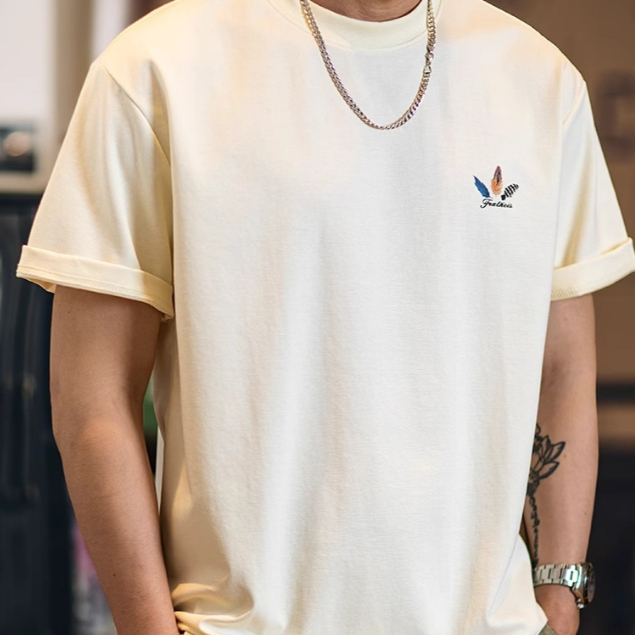 Fun Printed Short-Sleeved t-Shirt Men Summer Loose Casual Painted Half-Sleeved