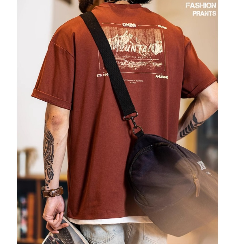 Quick-Drying Street Wear Printed Short-Sleeved t-Shirt Men 2025 Summer New Style Loose Cool Feeling Ice Leather Half-Sleeved t-Shirt