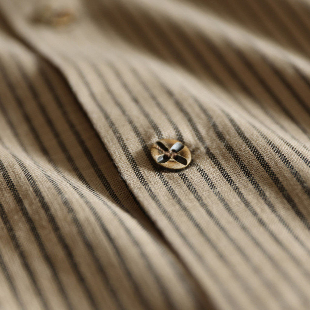 Linen Stripes Cuban Collar Shirt