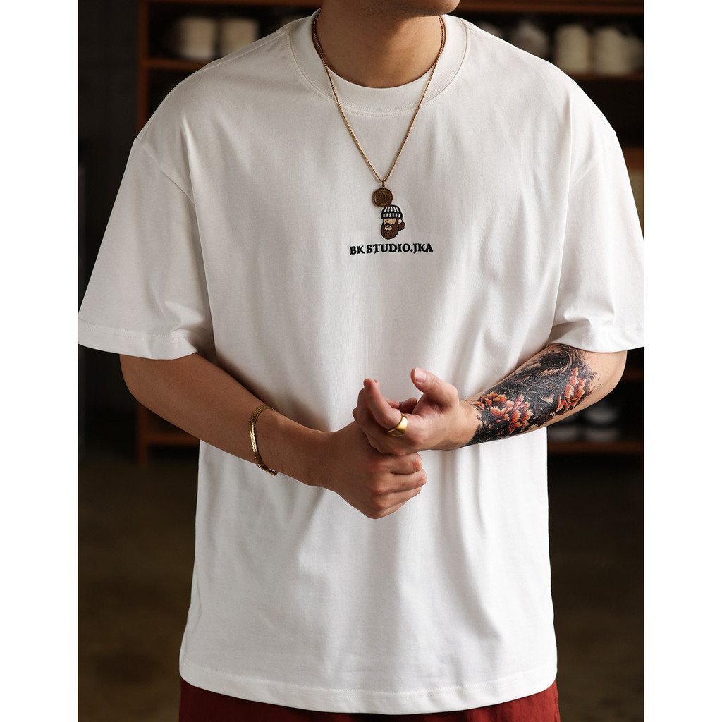 100% Cotton Embroidered Red T-Shirt
