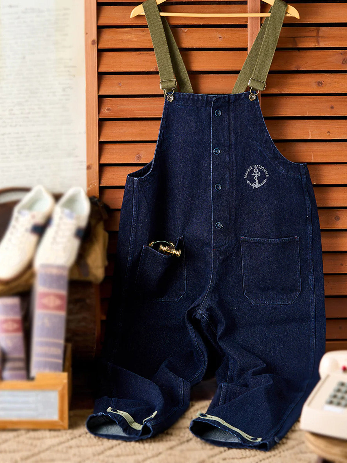 Retro Navy Deck Overalls