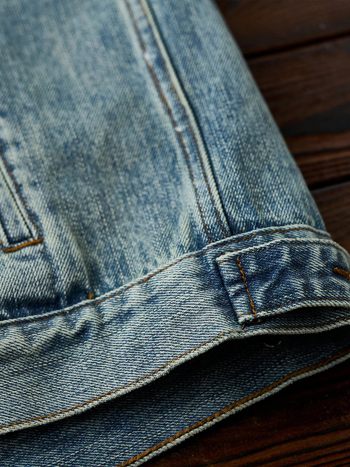 W Mini Embroidery Stone-Washed Denim Work Jacket