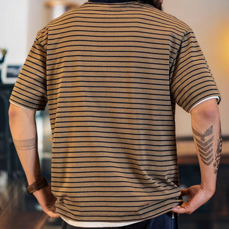 Embroidered Pinstripe T-Shirt