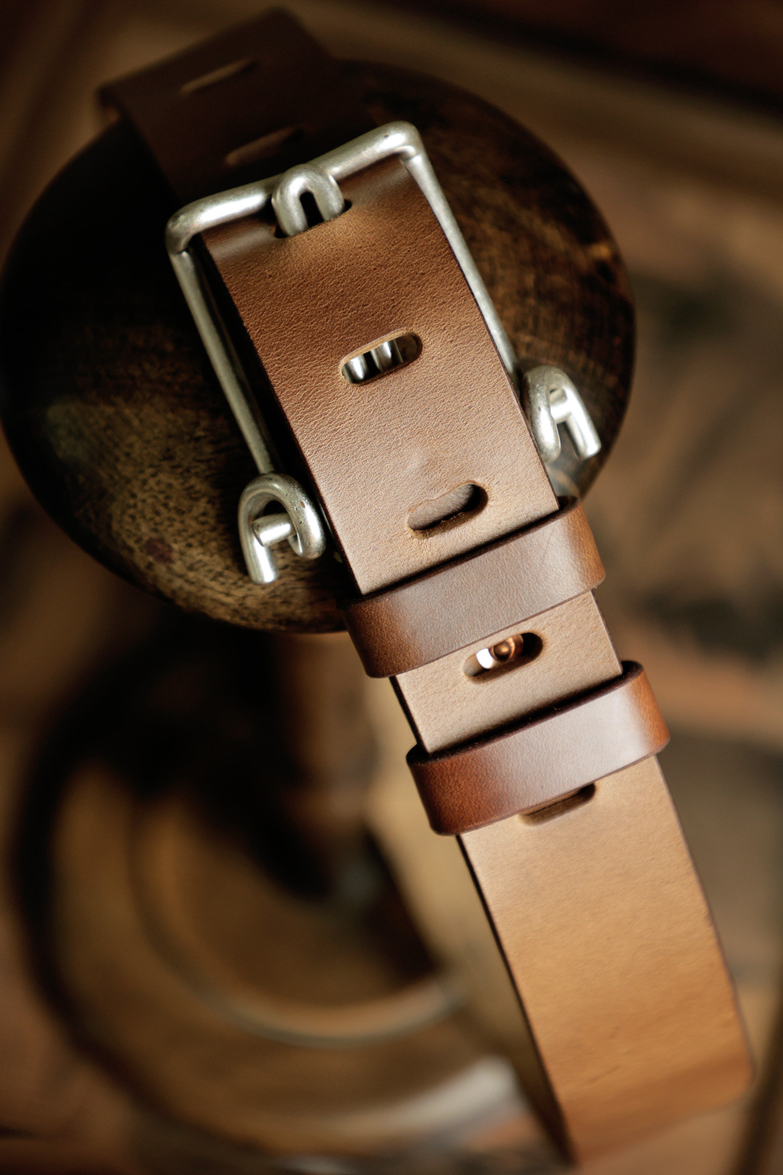 American Holvin Tea Core Leather Belt