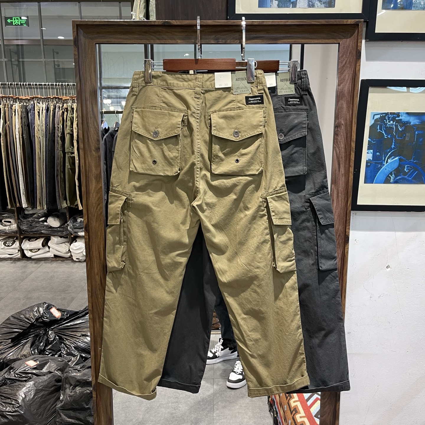 M65 Cargo Pants for Men 100% Cotton Multi-Pocket Long Pants Army Green Casual Pants