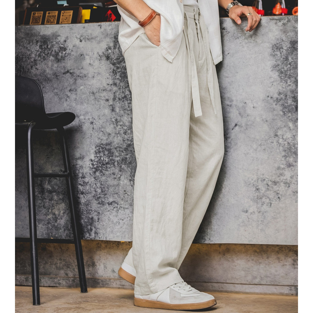 Lyocell Linen Casual Solid Color Pants